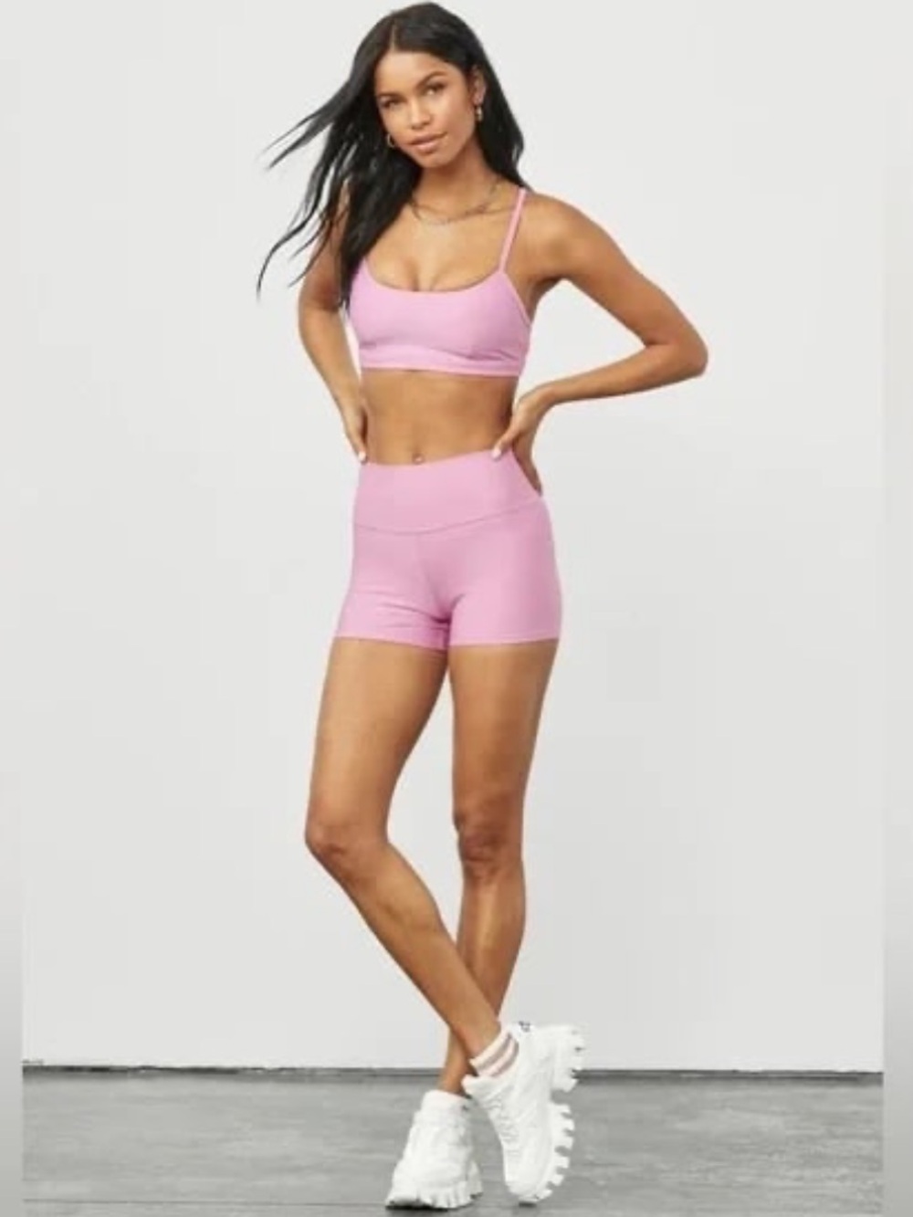 ALO  High Waist 3” Airlift Bike Shorts in Pink Lavender S Rare Color Sold Out!